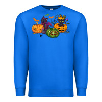 True Royal Black cat and pumpkin Premium Sweatshirt - NancyCooperArtShop