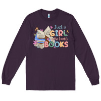 Plum just a girl who loves books Long Sleeve Tee - MaliasSmallBusiness