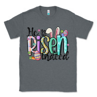 Charcoal Heather he is risen indeed Classic Tee - MaliasSmallBusiness