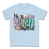 Dusty Blue he is risen indeed Classic Tee - MaliasSmallBusiness