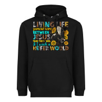 Black Living Life Somewhere Between Jesus Heavyweight Hoodie - texasbilliewilder