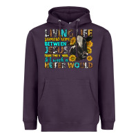Plum Living Life Somewhere Between Jesus Heavyweight Hoodie - texasbilliewilder