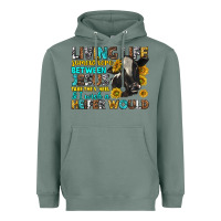 Sage Living Life Somewhere Between Jesus Heavyweight Hoodie - texasbilliewilder