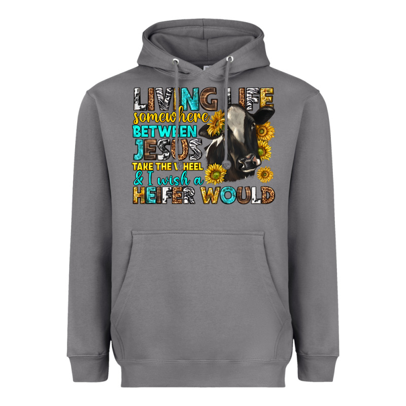 Living Life Somewhere Between Jesus Heavyweight Hoodie by texasbilliewilder | Teevron