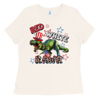 Bone Red white rawr 4th of July Ladies Tee - CowGirlArtShop