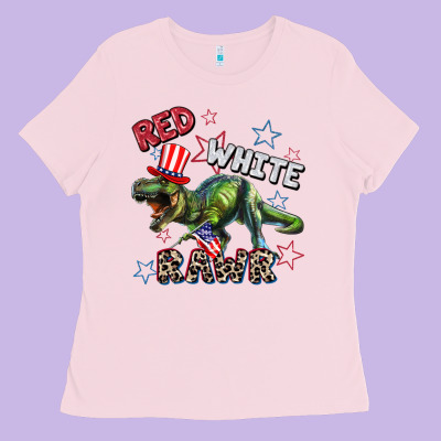 Red White Rawr 4th Of July Ladies Tee Designed By Cowgirlartshop