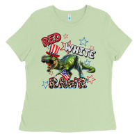 Matcha Red white rawr 4th of July Ladies Tee - CowGirlArtShop