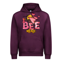 Mauve Wine Bee Mine Valentines Day Urban Hoodie - OliviaCreatesArt