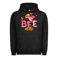 Pigment Black Bee Mine Valentines Day Urban Hoodie - OliviaCreatesArt