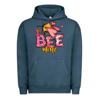Pigment Midnight Navy Bee Mine Valentines Day Urban Hoodie - OliviaCreatesArt