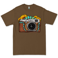 Cacao Sunflower Gemstone Vintage Camera Premium Tee - FaDigitalArtStudio