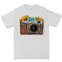 Dove Grey Sunflower Gemstone Vintage Camera Premium Tee - FaDigitalArtStudio
