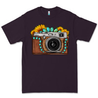 Plum Sunflower Gemstone Vintage Camera Premium Tee - FaDigitalArtStudio