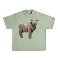 Oil Green southdown sheep Urban Heavy Tee - LillyAllenDesigns
