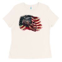 Bone Red white rawr 4th of July Ladies Tee - CowGirlArtShop