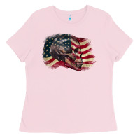Bubblegum Pink Red white rawr 4th of July Ladies Tee - CowGirlArtShop