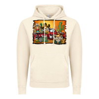 Vintage Artic western truck cowboy gnome background Vintage Hoodie - BarkalooDesign