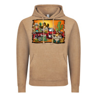 Vintage Coffee western truck cowboy gnome background Vintage Hoodie - BarkalooDesign