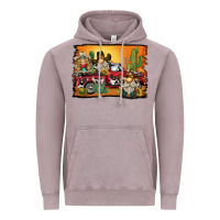 Vintage Zinc western truck cowboy gnome background Vintage Hoodie - BarkalooDesign