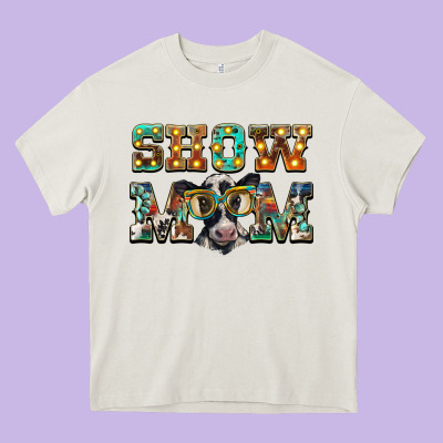 Show Mom Baby Cow Heavy Core Tee Designed By Barkaloodesign