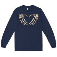 Navy skeleton heart Long Sleeve Tee - MaliasSmallBusiness