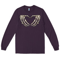 Plum skeleton heart Long Sleeve Tee - MaliasSmallBusiness