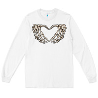 White skeleton heart Long Sleeve Tee - MaliasSmallBusiness