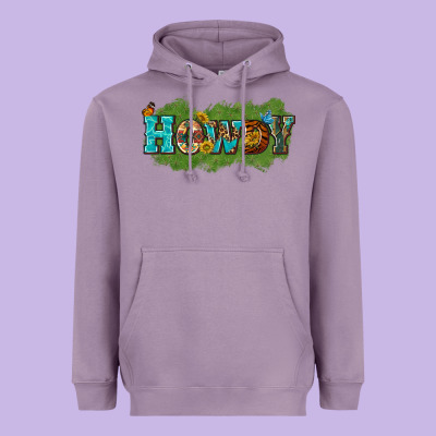 Western Howdy Heavyweight Hoodie Designed By Texasbilliewilder