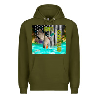 Army Green reel cool dad bass Premium Hoodie - TumblerDesignByShophia