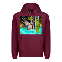 Burgundy reel cool dad bass Premium Hoodie - TumblerDesignByShophia