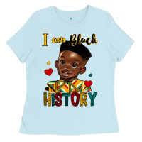 Baby Blue i am black history black boy Ladies Tee - HRA Design Shop