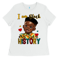 White i am black history black boy Ladies Tee - HRA Design Shop