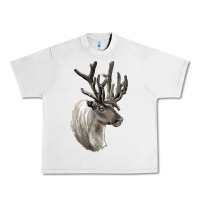 Lunar Rock Reindeer Buck Deer Head Urban Heavy Tee - LillyAllenDesigns