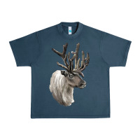 Midnight Navy Reindeer Buck Deer Head Urban Heavy Tee - LillyAllenDesigns