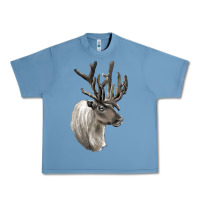 Pebble Blue Reindeer Buck Deer Head Urban Heavy Tee - LillyAllenDesigns