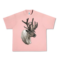 Salmon Reindeer Buck Deer Head Urban Heavy Tee - LillyAllenDesigns
