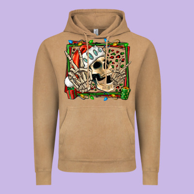 Christmas Happy Skeleton Vintage Hoodie Designed By Jasminsmagicworld