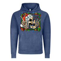Vintage Denim Christmas happy skeleton Vintage Hoodie - Jasminsmagicworld