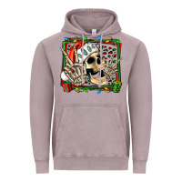 Vintage Zinc Christmas happy skeleton Vintage Hoodie - Jasminsmagicworld