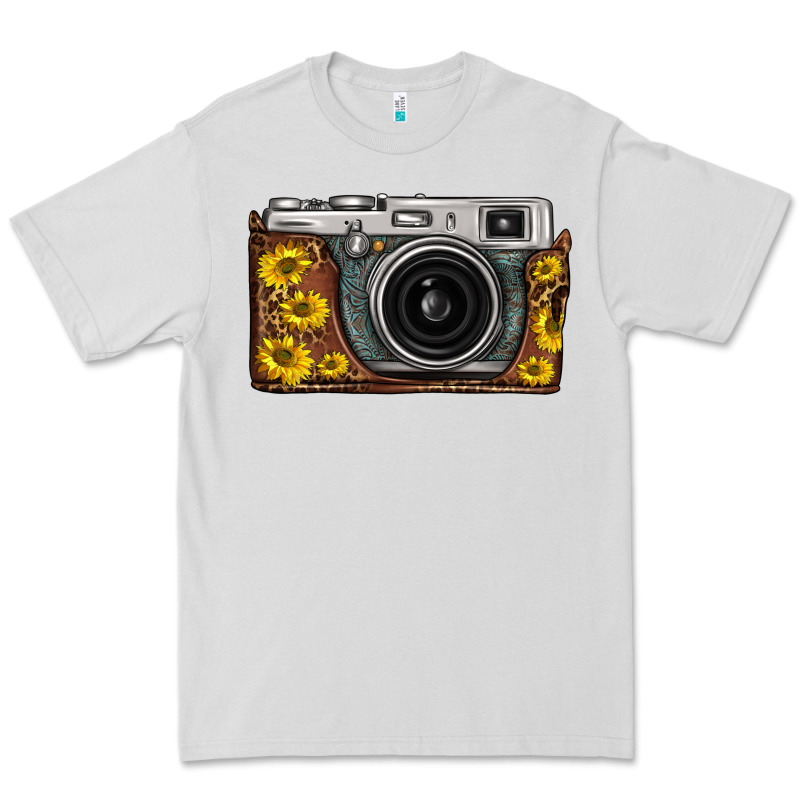 Sunflower Leopard Vintage Camera Premium Tee by FaDigitalArtStudio | Teevron