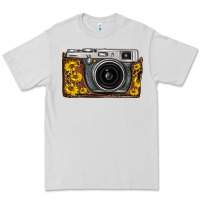 Dove Grey sunflower leopard vintage camera Premium Tee - FaDigitalArtStudio