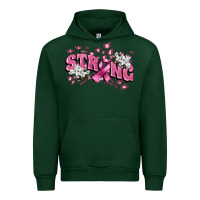 Forest Green Strong Cancer Awareness Urban Hoodie - FaDigitalArtStudio