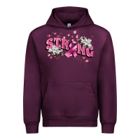 Mauve Wine Strong Cancer Awareness Urban Hoodie - FaDigitalArtStudio