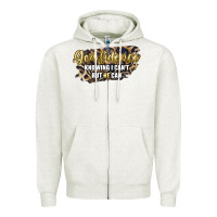 Oatmeal Heather god fidence knowing i can't but he can Zipper Hoodie - Artiststas