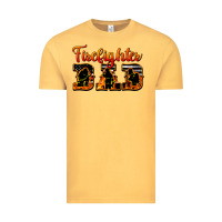 Vintage Mustard American Flag Firefighter Dad Vintage Tee - LillyAllenDesigns