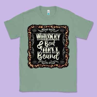 Whiskey Bent Hell Bound Black Classic Tee Designed By Adodesignshop