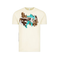 Vintage Arctic cowhide leopard turquoise patch Vintage Tee - AdoDesignShop