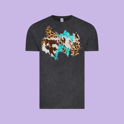 Cowhide Leopard Turquoise Patch Vintage Tee Designed By Adodesignshop