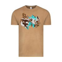 Vintage Camel cowhide leopard turquoise patch Vintage Tee - AdoDesignShop