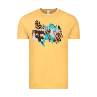 Vintage Mustard cowhide leopard turquoise patch Vintage Tee - AdoDesignShop